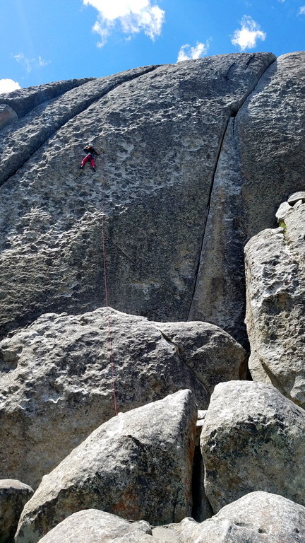 Emily leading Tres Amigos (Category:  Climbing)