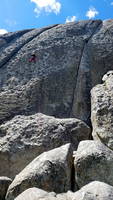 Emily leading Tres Amigos (Category:  Climbing)