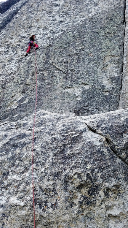 Emily leading Tres Amigos (Category:  Climbing)