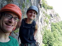 We look really happy considering how badly we were melting (Category:  Climbing)