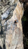 Emily following the first pitch of Classic (Category:  Climbing)