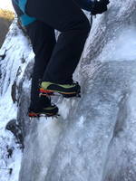 Katie using more traditional gear (Category:  Ice Climbing, Skiing)