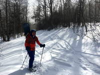 Snowshoeing uphill into a stiff headwind with my (Category:  Ice Climbing, Skiing)