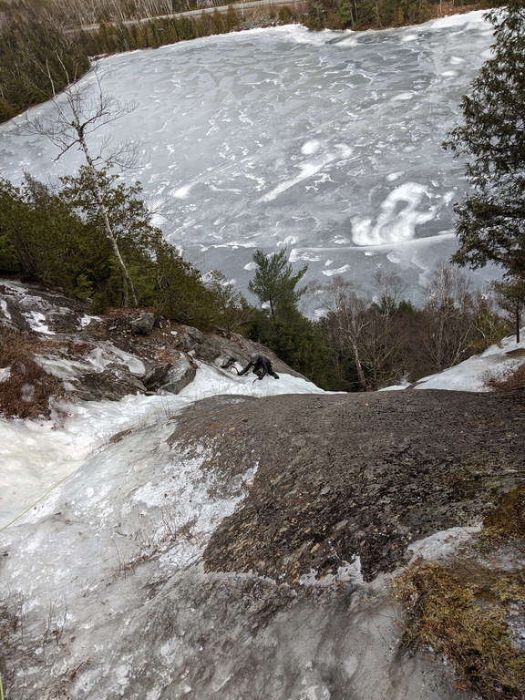 Climbing Chouinard's Gully. (Category:  Ice Climbing, Skiing)