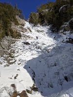 Emily on the second pitch of Roaring Brook Falls (Category:  Ice Climbing)