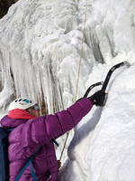 Libby near the top of RBF (Category:  Ice Climbing)