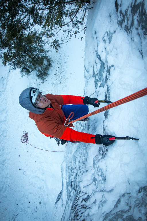 I didn't realize I had my hood up! (Category:  Ice Climbing)