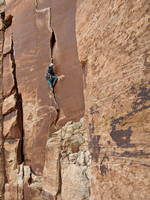 Emily leading Way Rambo (Category:  Biking, Climbing)