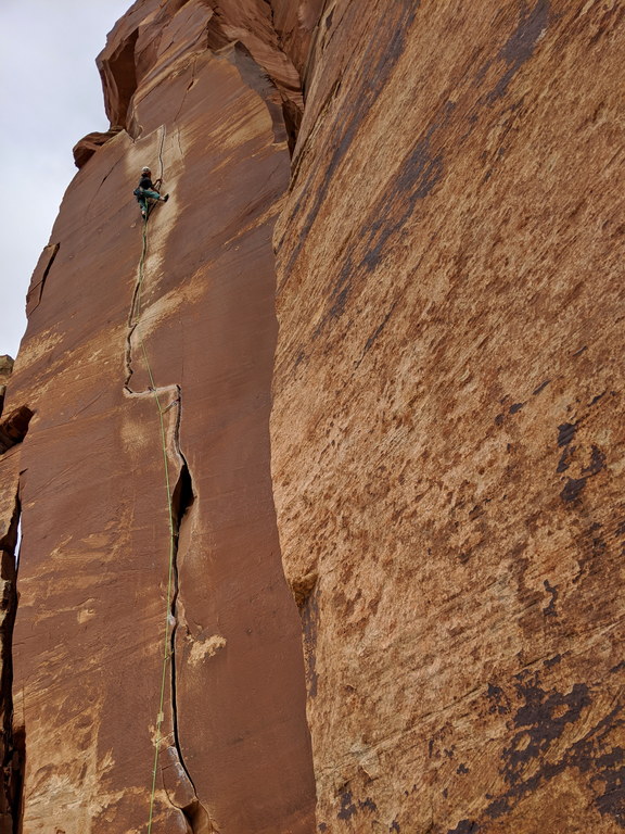 Emily leading Way Rambo (Category:  Biking, Climbing)