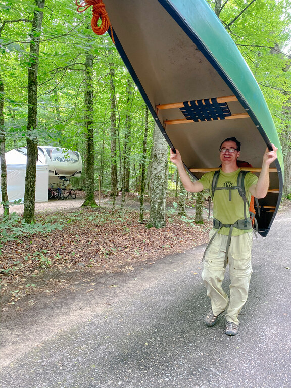 62lb canoe + pack (Category:  Paddling, Climbing)