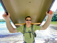 Wide angle makes arms look long (Category:  Paddling, Climbing)