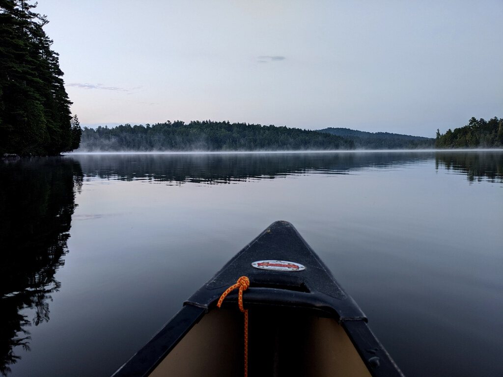 Early morning paddling in the mist (Category:  Paddling, Climbing)