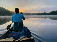 Early morning paddling in the mist (Category:  Paddling, Climbing)