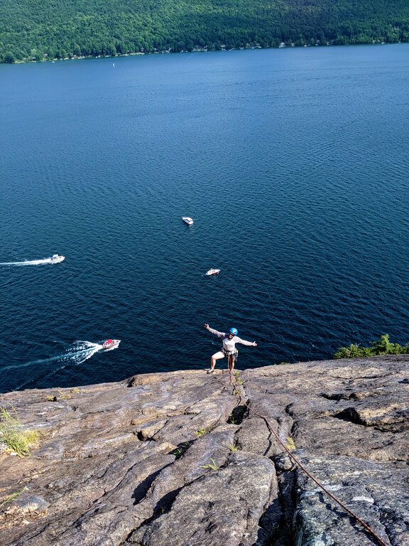 Jackie in airplane mode (Category:  Paddling, Climbing)