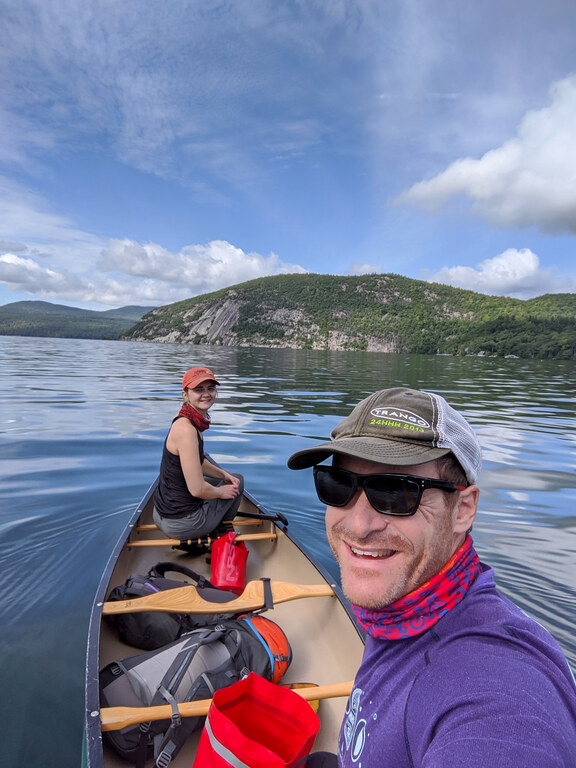 Paddling out to Roger's Rock (Category:  Paddling, Climbing, Biking)