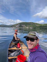 Paddling out to Roger's Rock (Category:  Paddling, Climbing, Biking)