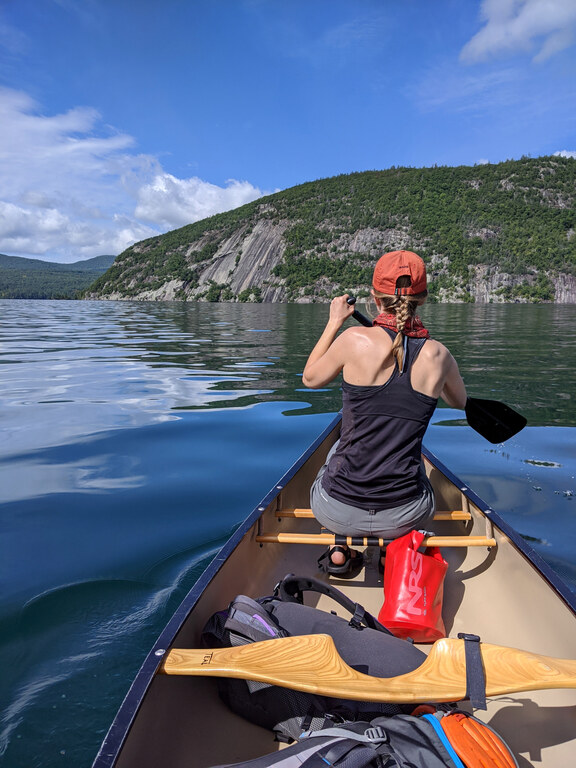 Paddling out to Roger's Rock (Category:  Paddling, Climbing, Biking)