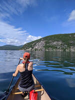 Paddling out to Roger's Rock (Category:  Paddling, Climbing, Biking)