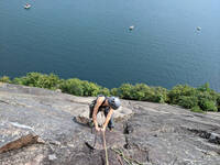 Climbing Little Finger with quite the audience (Category:  Paddling, Climbing, Biking)