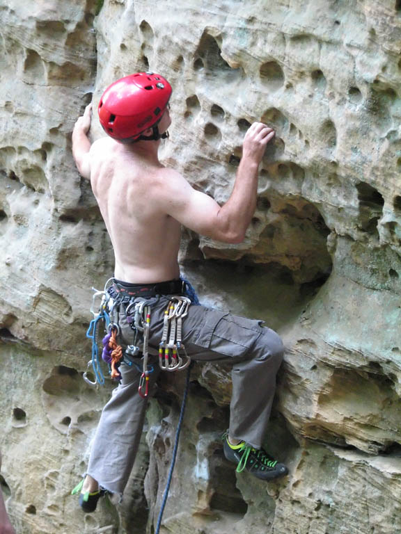 Me leading Different Strokes (5.11c) (Category:  Photography)