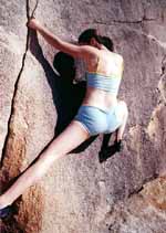 Lauren bouldering at Rocky Bay. (Category:  Photography)