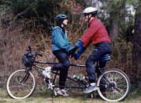 Marci and me on a tandem bike. (Category:  Photography)