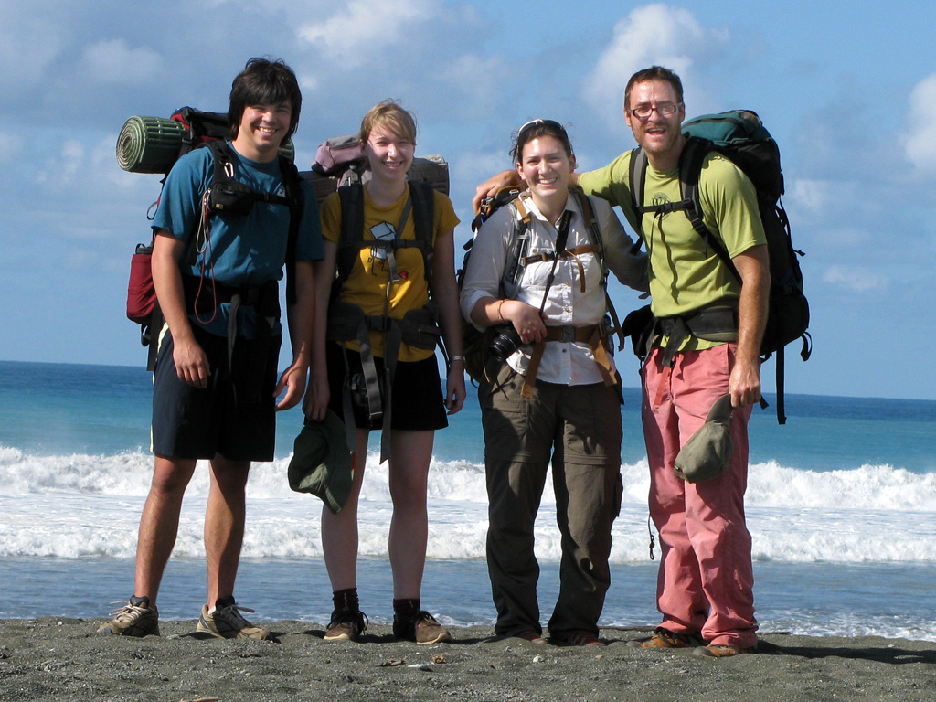 Joe, Alex, Jess and me at the start of the 20km hike to Sirena. (Category:  Photography)