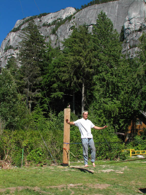 Slacklining with the Chief in the background. (Category:  Photography)