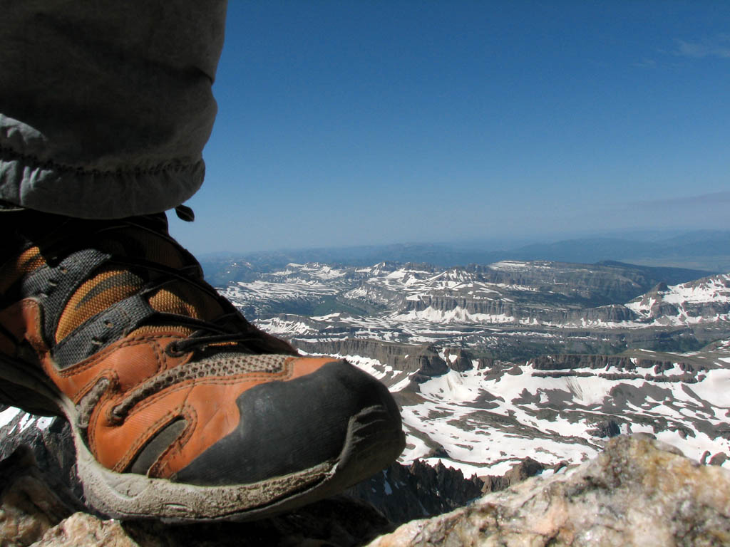 My foot at 13,000 feet on the Grand Teton. (Category:  Photography)