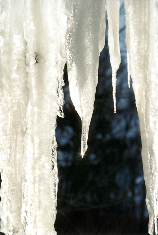 Icicles at Tinker's Falls. (Category:  Photography)