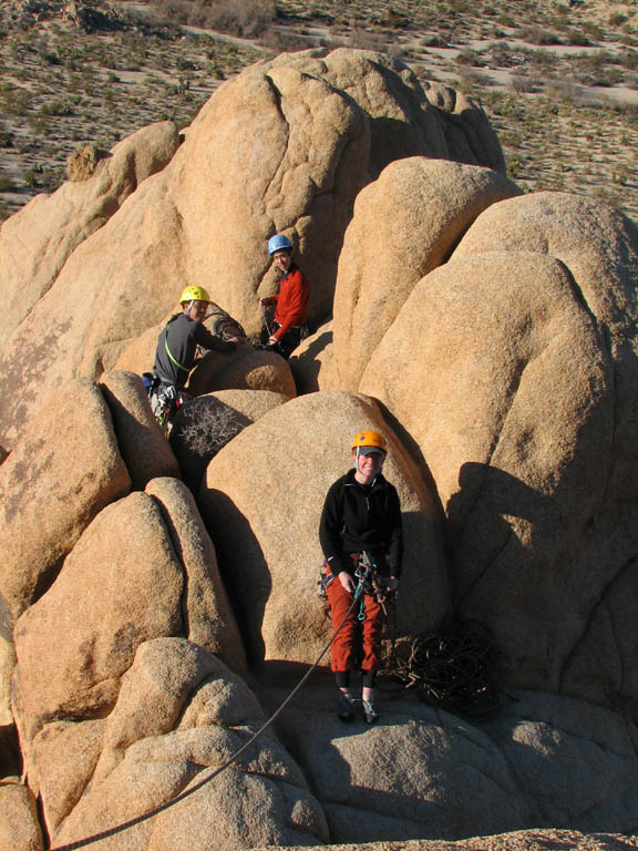 Aramy, Kenny and Kristin on top of Jailhouse Rock. (Category:  Rock Climbing)