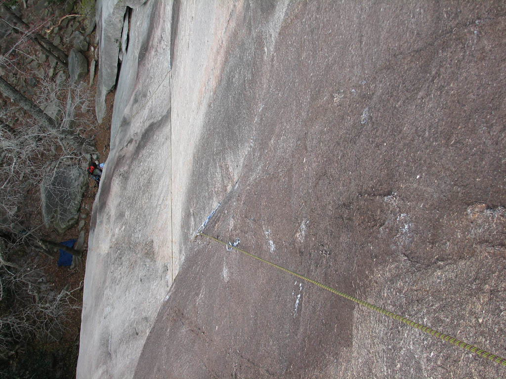 Anna following the first pitch of The Pulpit. (Category:  Rock Climbing)