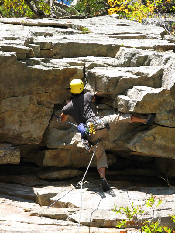Aramy leading Arch Direct (Category:  Rock Climbing)