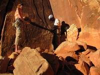 Getting ready to climb Amaretto Corner. (Category:  Rock Climbing)