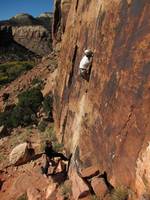 Me leading Generic Crack. (Category:  Rock Climbing)