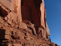 Me rapping off the unnamed wide hands crack. (Category:  Rock Climbing)