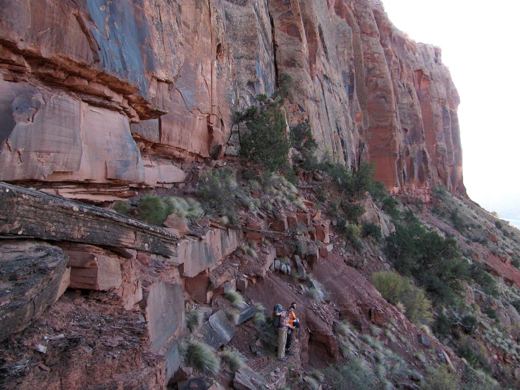 Hiking along the base of Reservoir. (Category:  Rock Climbing)