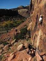 Me leading Generic Crack. (Category:  Rock Climbing)