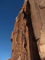 Guy leading Crack Attack. (Category:  Rock Climbing)