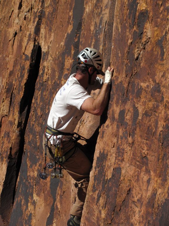 Me leading Generic Crack. (Category:  Rock Climbing)