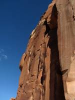 Guy leading Crack Attack. (Category:  Rock Climbing)