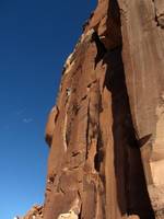 Guy leading Crack Attack. (Category:  Rock Climbing)