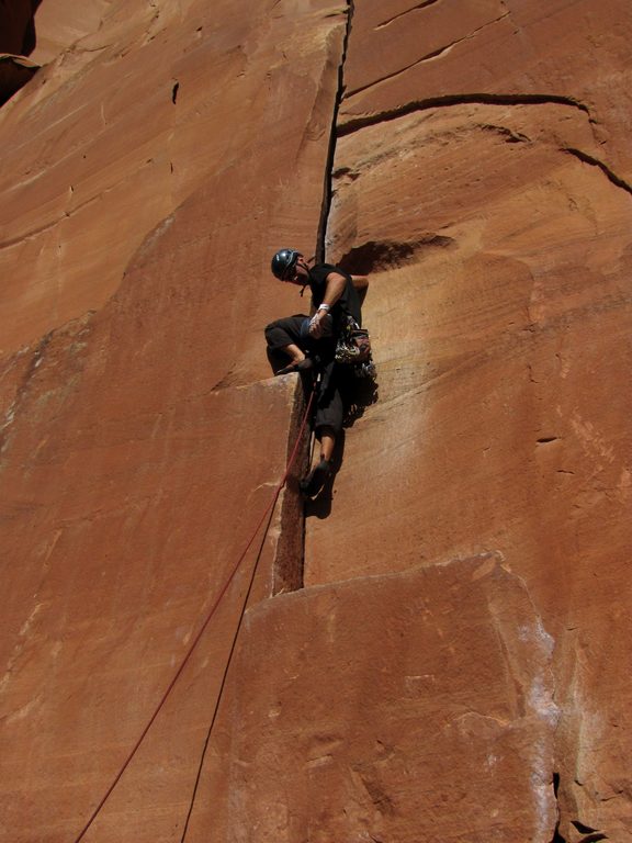 Yamin leading Warm-Up. (Category:  Rock Climbing)