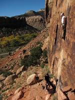 Me leading Generic Crack. (Category:  Rock Climbing)
