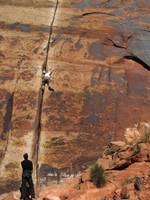 Me leading Generic Crack. (Category:  Rock Climbing)