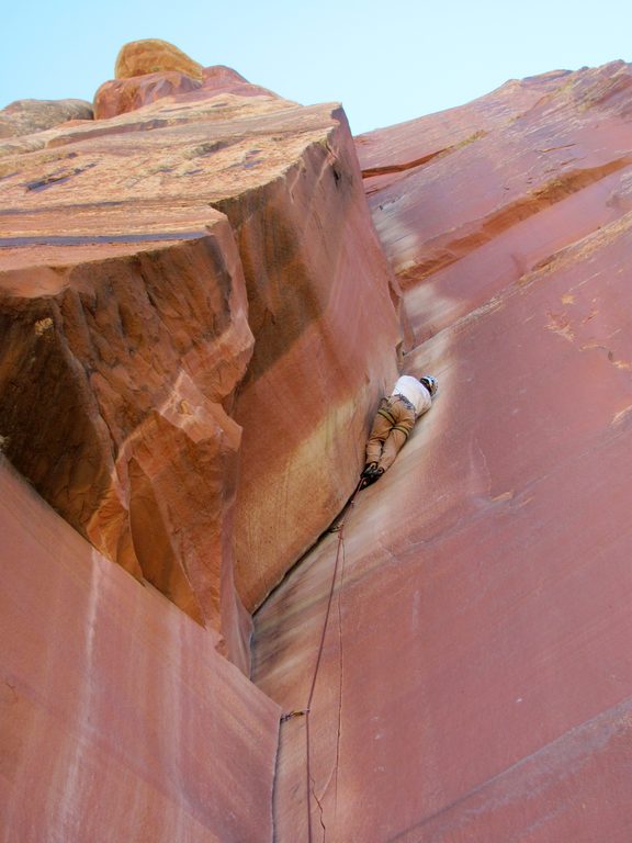Me leading Incredible Hand Crack. (Category:  Rock Climbing)