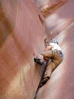 Me leading Incredible Hand Crack. (Category:  Rock Climbing)