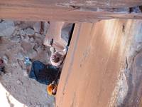 Guy leading Incredible Hand Crack. (Category:  Rock Climbing)