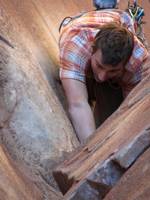 Guy leading Incredible Hand Crack. (Category:  Rock Climbing)
