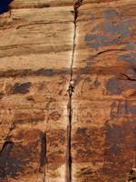 Guy leading Generic Crack. (Category:  Rock Climbing)
